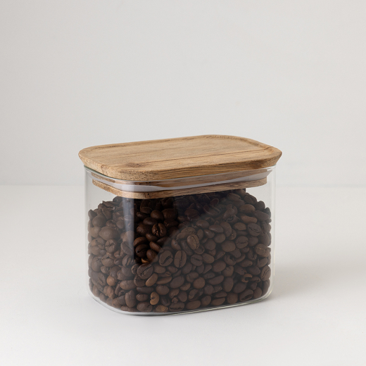Банка для хранения прямоугольная Glass Acacia, 600 мл