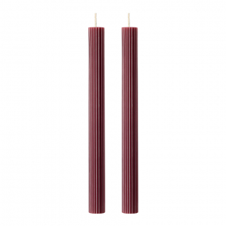Набор из двух свечей бордового цвета из коллекции Edge, 24,5 см