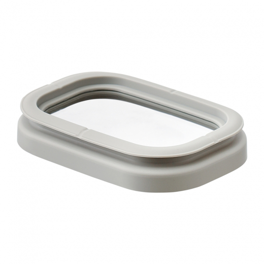 Банка для хранения прямоугольная Vacuum Glass, 1,5 л, светло-серая