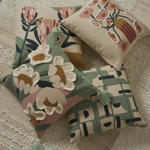 Подушка декоративная Forest flower из коллекции Ethnic, 45х45 см