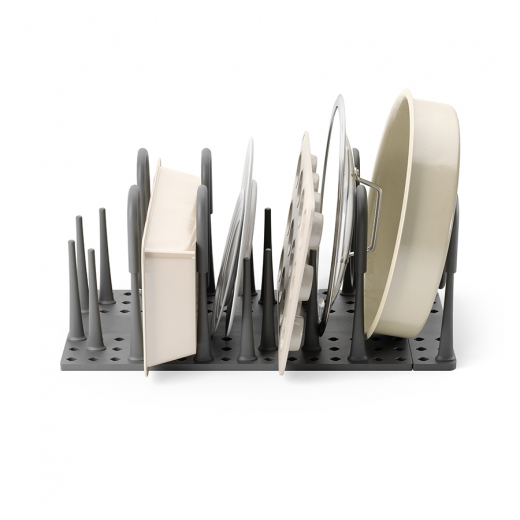 Органайзер для посуды и столовых приборов Peggy, 20х55 см, серый